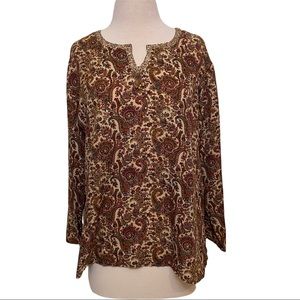Women's Brown Paisley Top